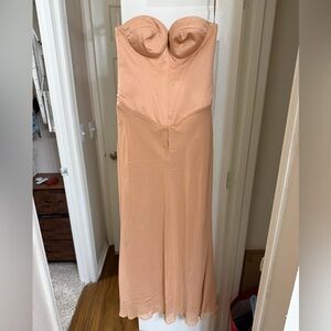 ASOS Strapless Peach-Coral Maxi Dress